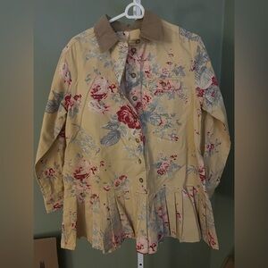 Free People Floral denim dress with pleated Hem